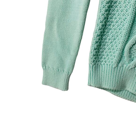 Mint green cable knit sweater - Picture 4 of 5